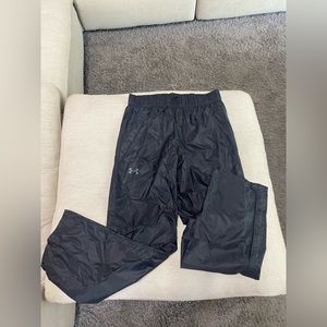 Black under armour wind beaker pants